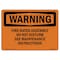 Signmission OSHA Sign, Fire-Rated Assembly Do Not Disturb See Maintenance, 18in X 12in, 12" W, 18" L, Landscape OS-WS-D-1218-L-12132 - alternate 1